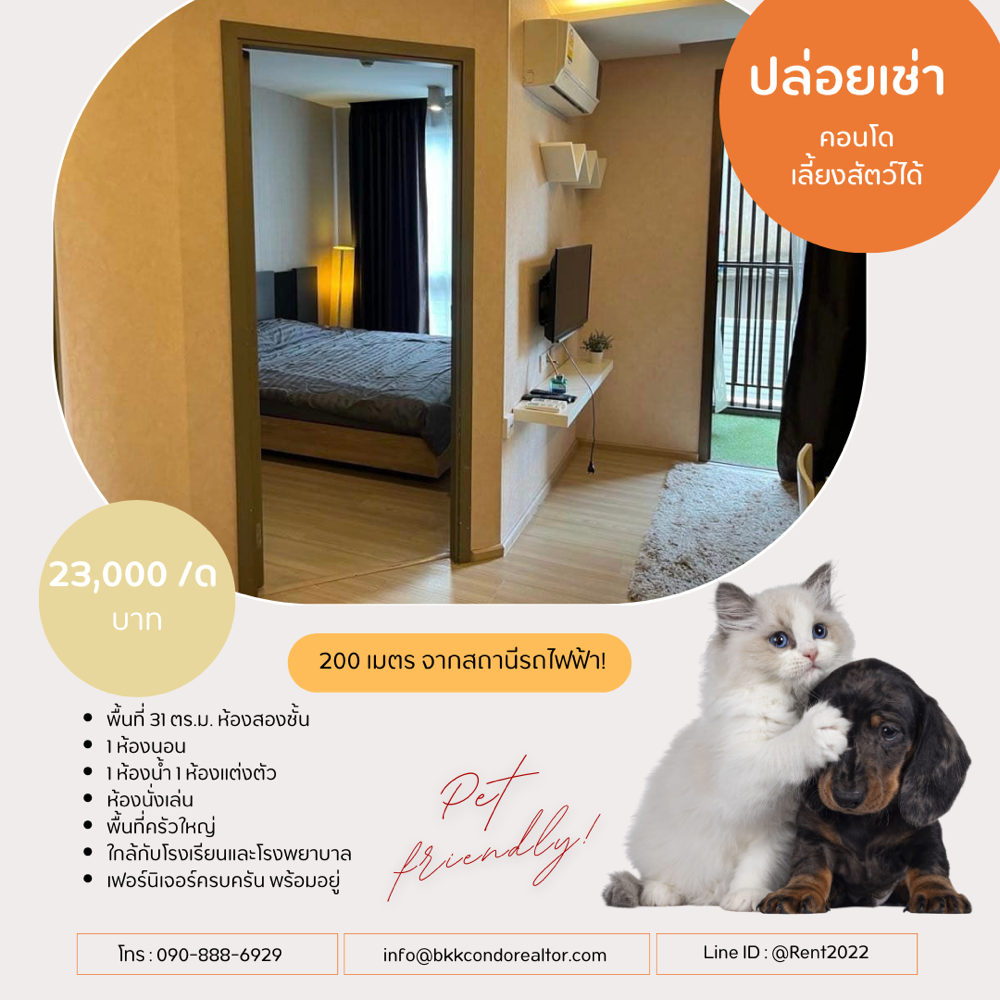 Pet friendly Condo😸🐶 ให้เช่า📌มาเอสโตร 12 ราชเทวี (Line:@rent2022) ห้องสวย พร้อมเข้าอยู่ ราคาดี!!