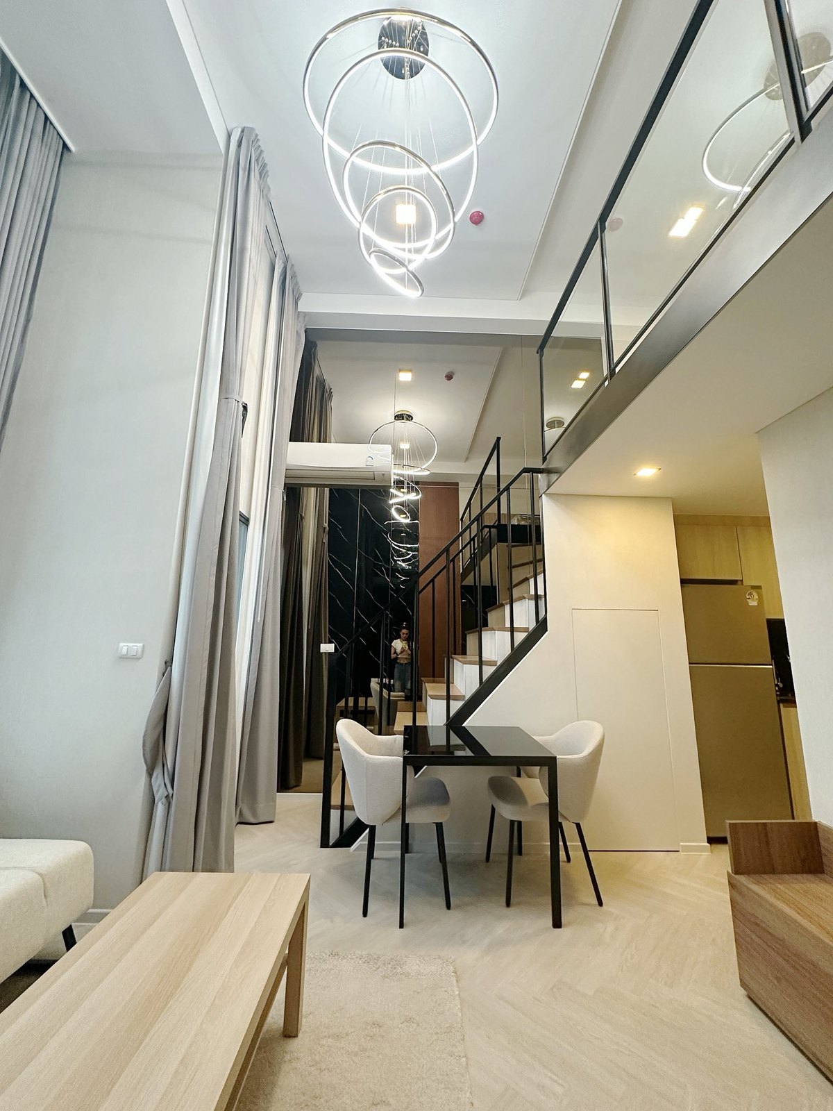 Hallway and dining — Duplex 1-bedroom condo at Siamese Sukhumvit 48, On Nut, Bangkok