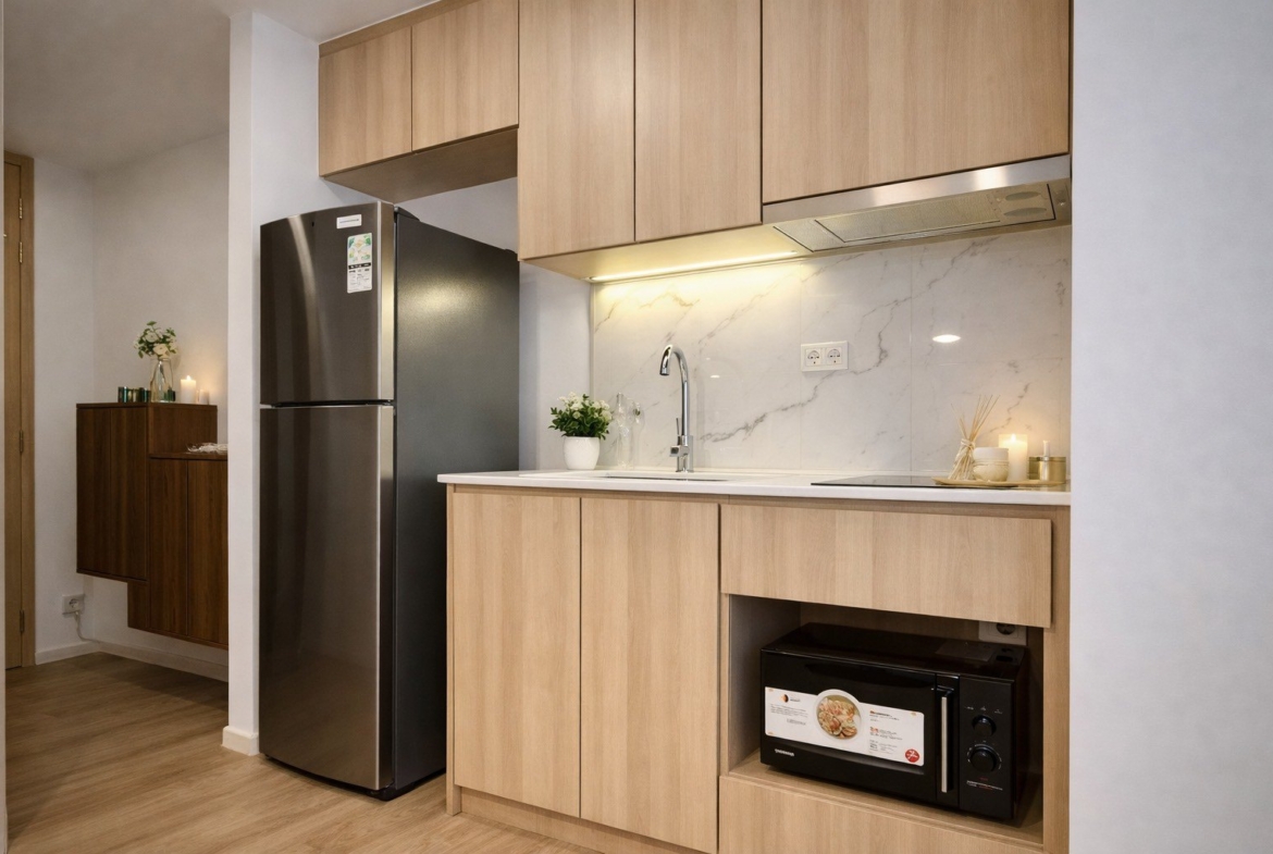 Kitchen — Duplex 2-bedroom condo at Siamese Sukhumvit 48, On Nut, Bangkok