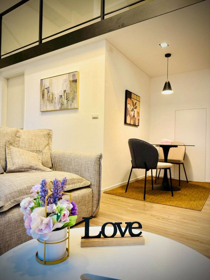 Living and dining — Duplex 2-bedroom condo at Siamese Sukhumvit 48, On Nut, Bangkok