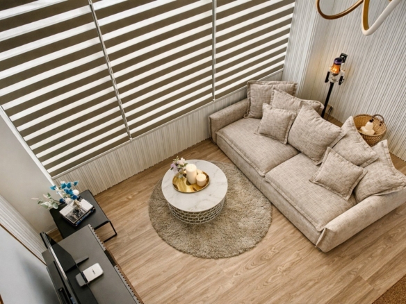 Living room — Duplex 2-bedroom condo at Siamese Sukhumvit 48, On Nut, Bangkok