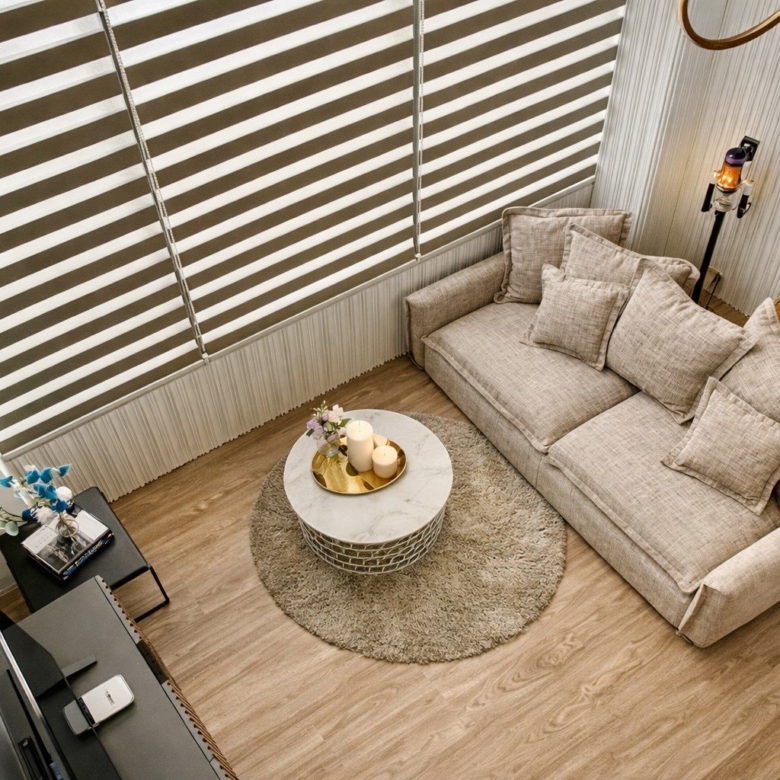 Living room — Duplex 2-bedroom condo at Siamese Sukhumvit 48, On Nut, Bangkok