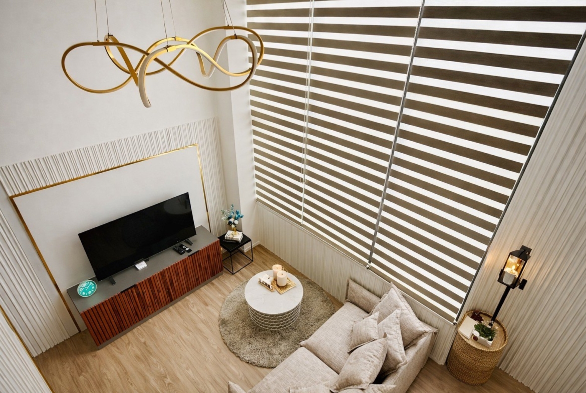 Living room — Duplex 2-bedroom condo at Siamese Sukhumvit 48, On Nut, Bangkok