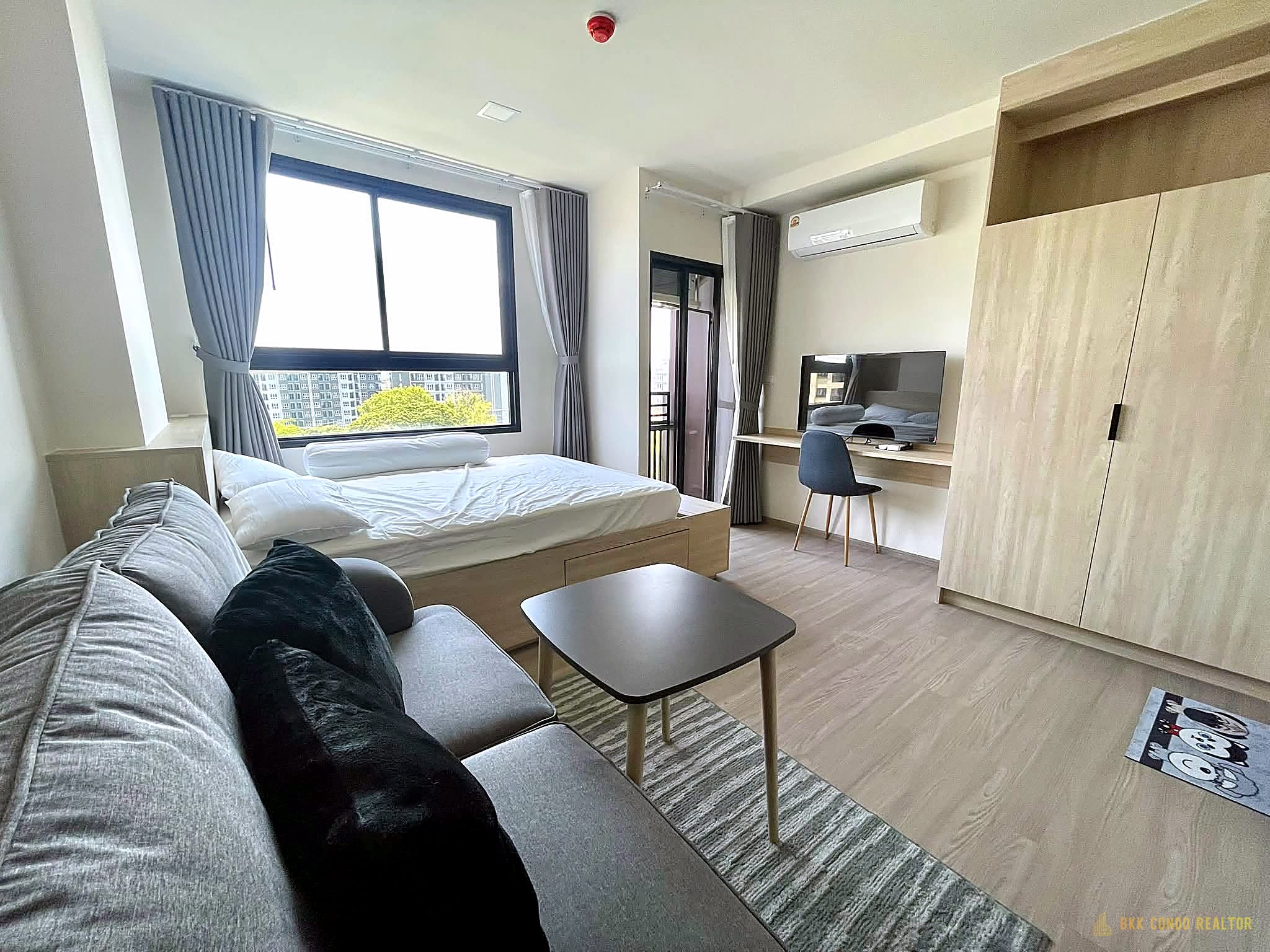 02-bedroom-54 Studio Condo for Rent at The Muve Sukhumvit 107 (23 sqm) — Bearing BTS
