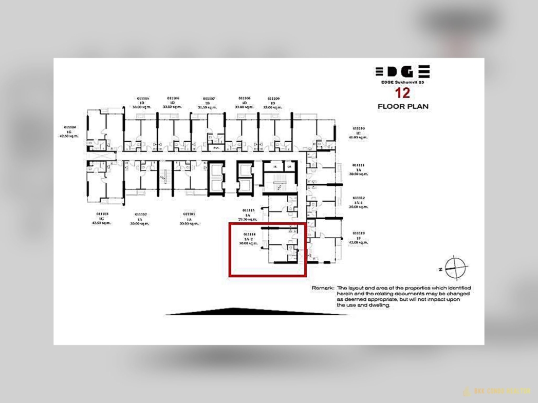 1-Bedroom Condo for Rent at Edge Sukhumvit 23 (32 sqm) — Asoke BTS/MRT