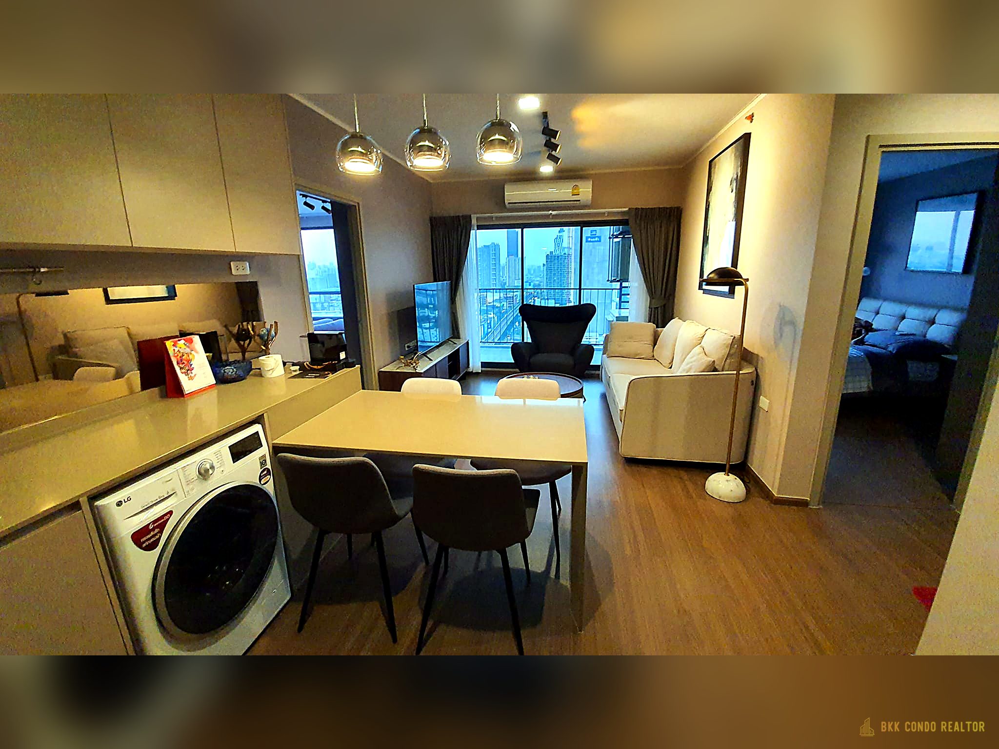 05-living_room-9 2-Bedroom Condo for Rent at IDEO Sukhumvit 93 (60 sqm) — Bang Chak BTS
