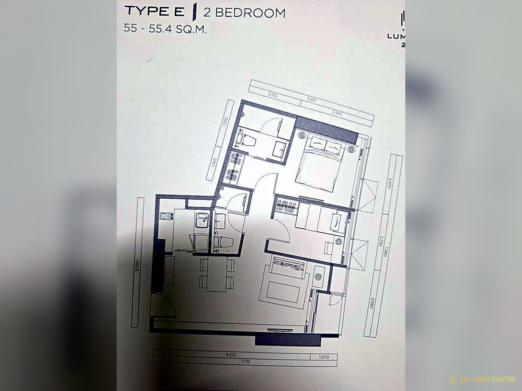 2-Bedroom Condo for Rent at Lumpini 24 (55 sqm) — Phrom Phong BTS