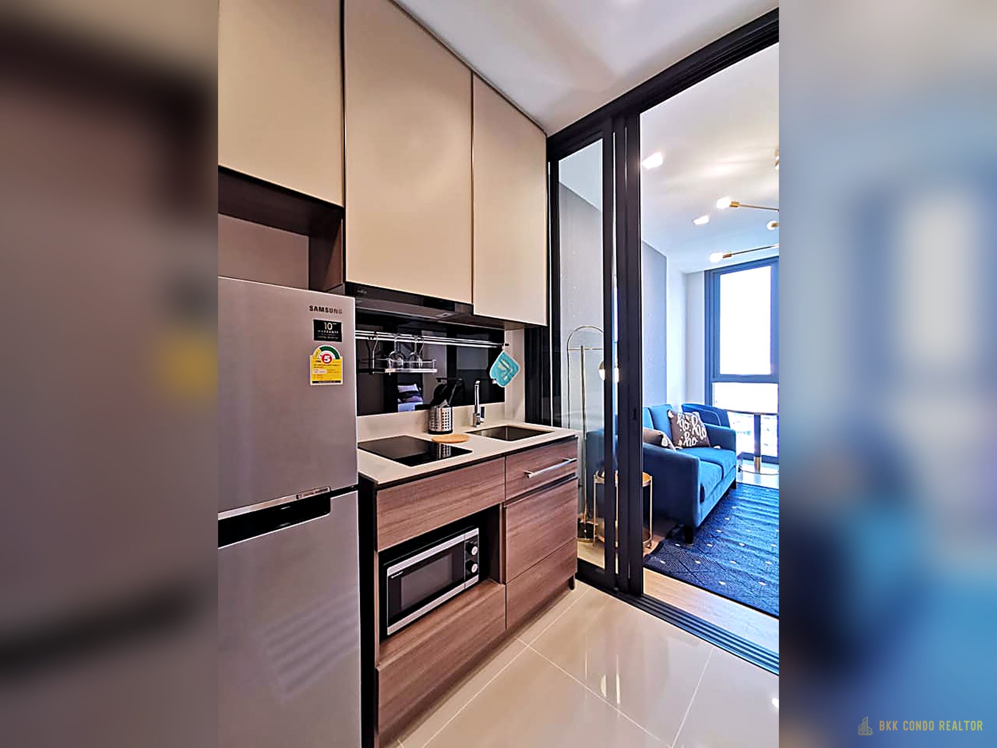08-kitchen-67 1-Bedroom Condo for Rent at THE LINE Phahol-Pradipat (34 sqm) — Saphan Khwai BTS