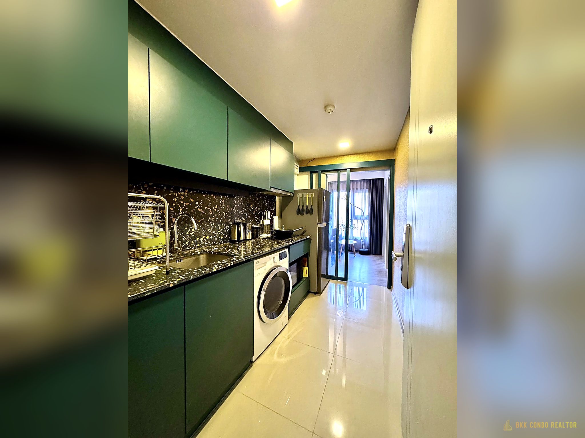 09-kitchen-21 2-Bedroom Condo for Rent at The Base Sukhumvit 50 (56 sqm) — On Nut BTS