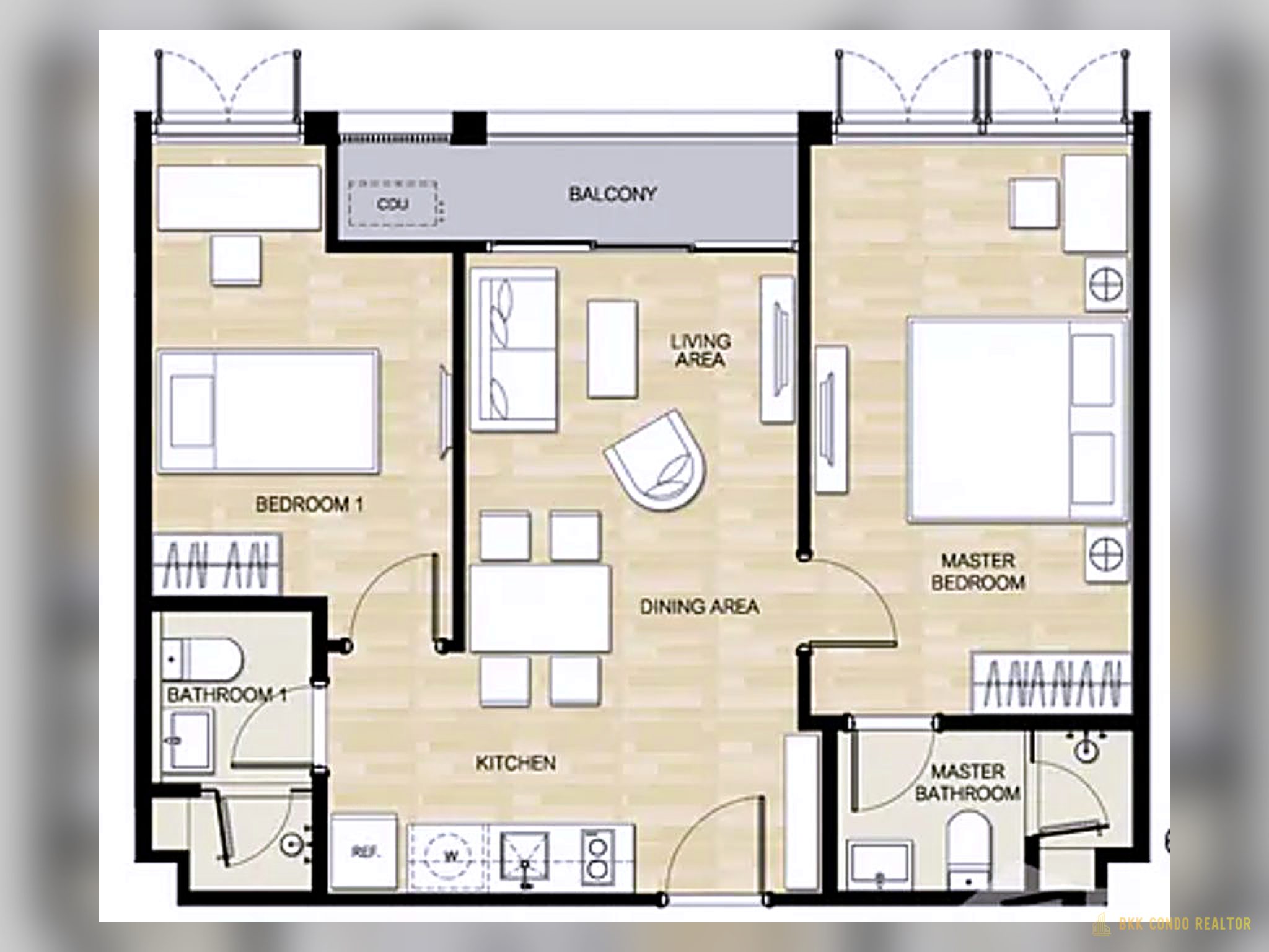 15-floor_plan-1 2-Bedroom Condo for Rent at Hasu Haus (66 sqm) — On Nut BTS