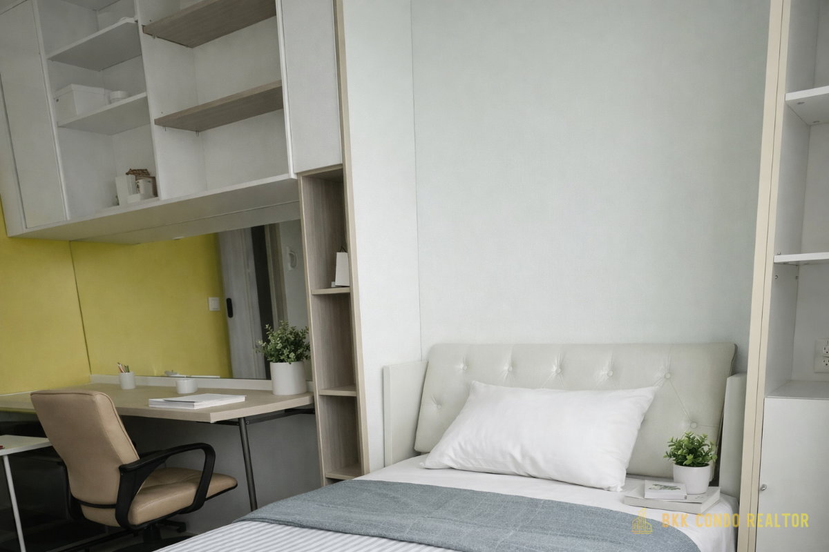 1-Bedroom Condo for Rent at IDEO Mobi Phayathai (21.5 sqm) — Phaya Thai BTS