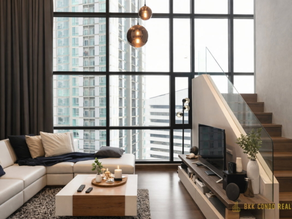 Duplex 3-Bedroom Condo for Rent at Ivy Ampio (136 sqm) — Rama 9 MRT