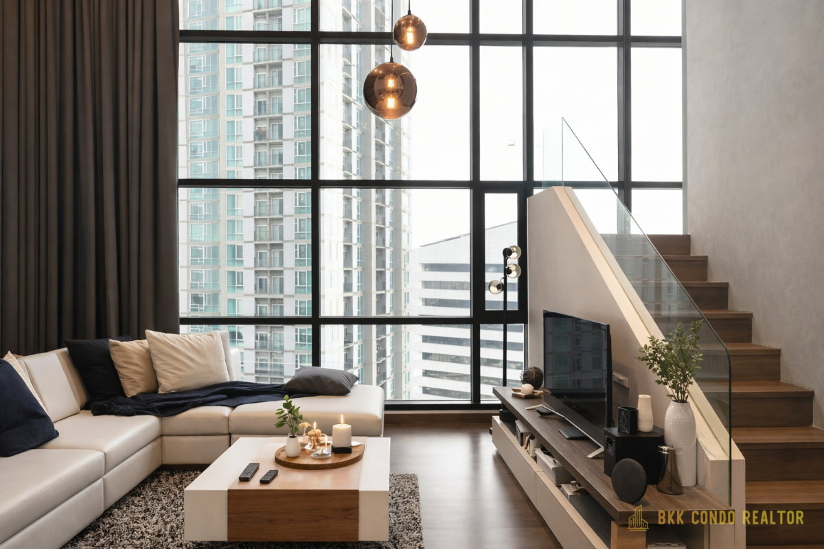 Duplex 3-Bedroom Condo for Rent at Ivy Ampio (136 sqm) — Rama 9 MRT