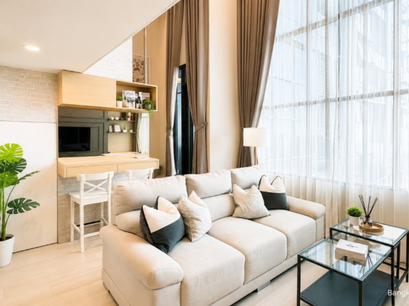 Duplex 1-Bedroom Condo for Rent at Knightsbridge Prime Sathorn (40 sqm) — Chong Nonsi BTS