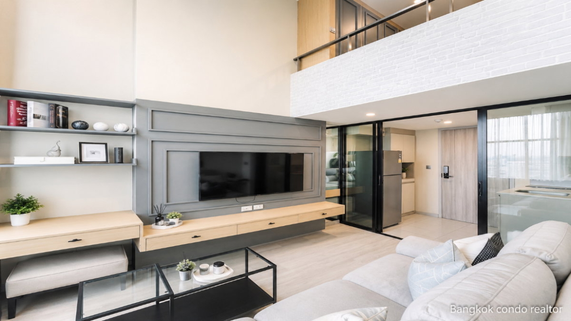 Duplex 1-Bedroom Condo for Rent at Knightsbridge Prime Sathorn (40 sqm) — Chong Nonsi BTS