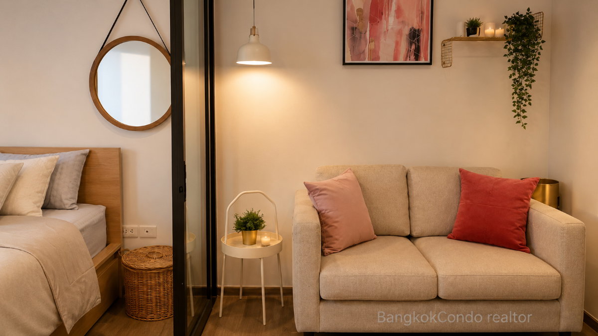1-Bedroom Condo for Rent at The Base Park West Sukhumvit 77 (27 sqm) — On Nut BTS