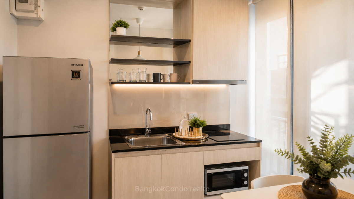 1-Bedroom Condo for Rent at The Base Park West Sukhumvit 77 (27 sqm) — On Nut BTS