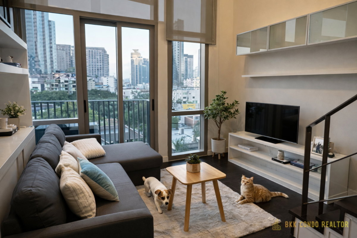 Duplex 1-Bedroom Condo for Rent at IDEO Morph 38 (36 sqm) — Thonglor BTS