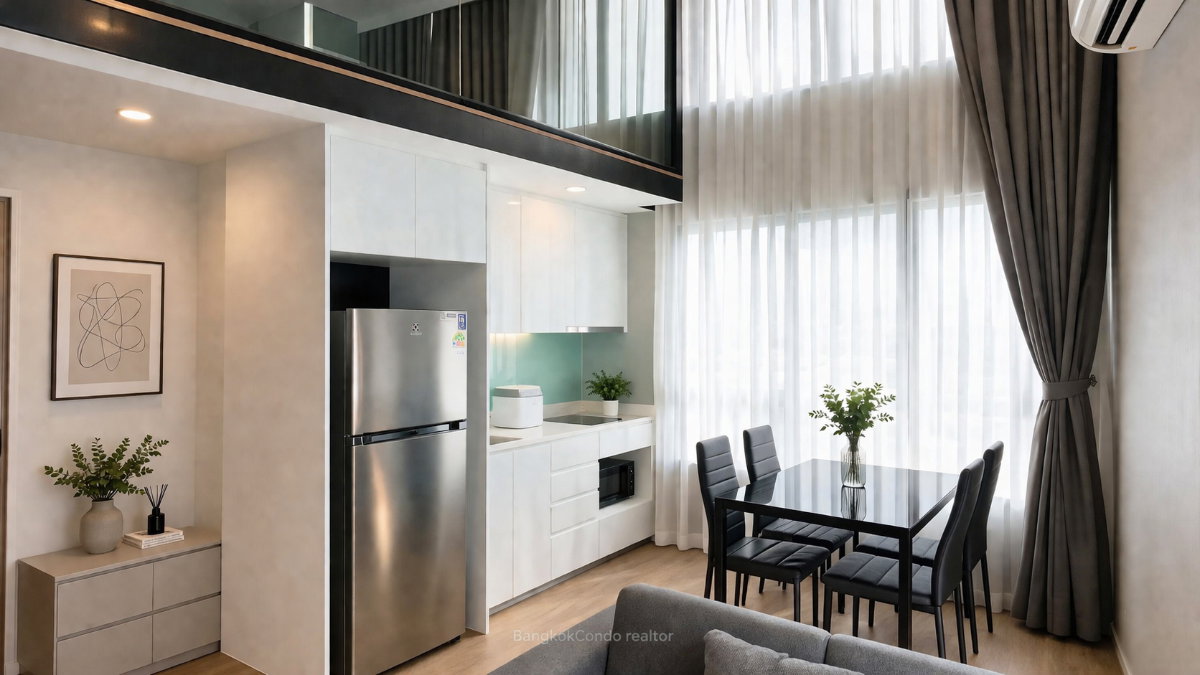 a08672-05 Duplex 2-Bedroom Condo for Rent at Siamese Rama 9 (54 sqm) — Rama 9 MRT
