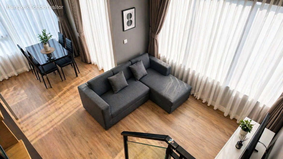 Duplex 2-Bedroom Condo for Rent at Siamese Rama 9 (54 sqm) — Rama 9 MRT