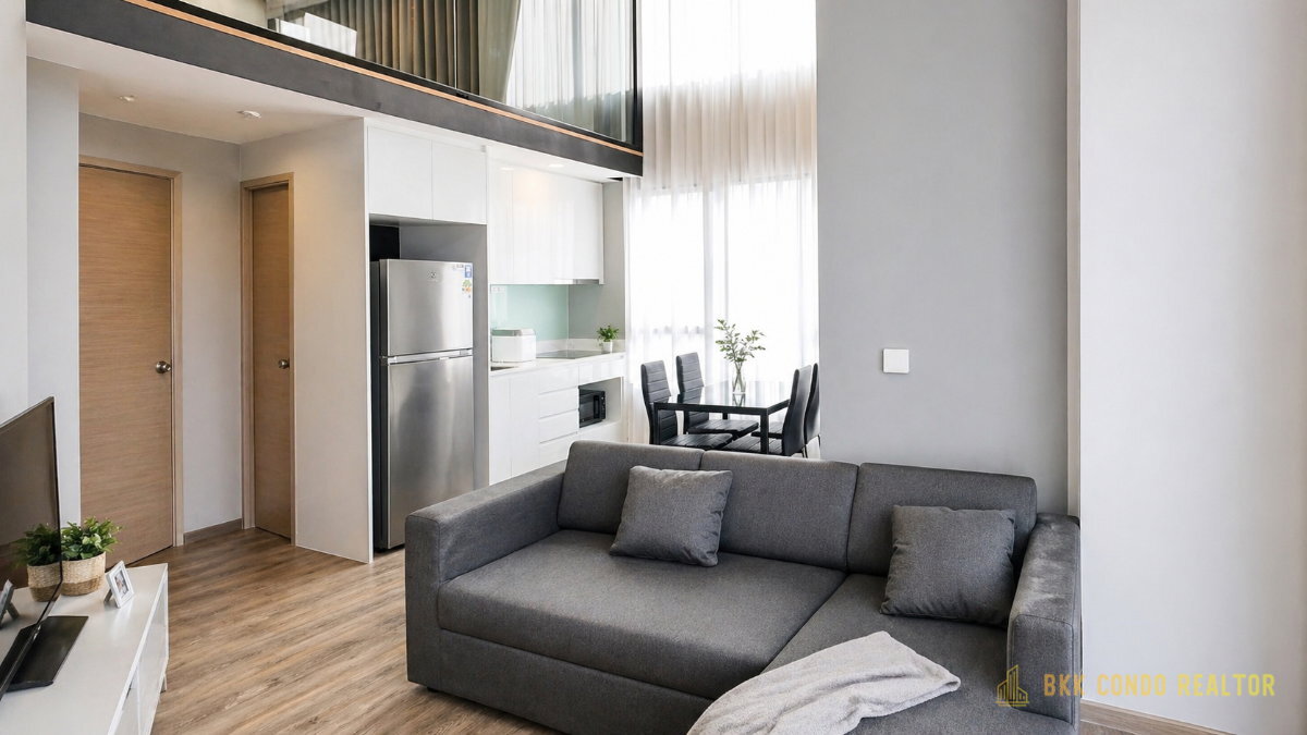 a08672-07 Duplex 2-Bedroom Condo for Rent at Siamese Rama 9 (54 sqm) — Rama 9 MRT