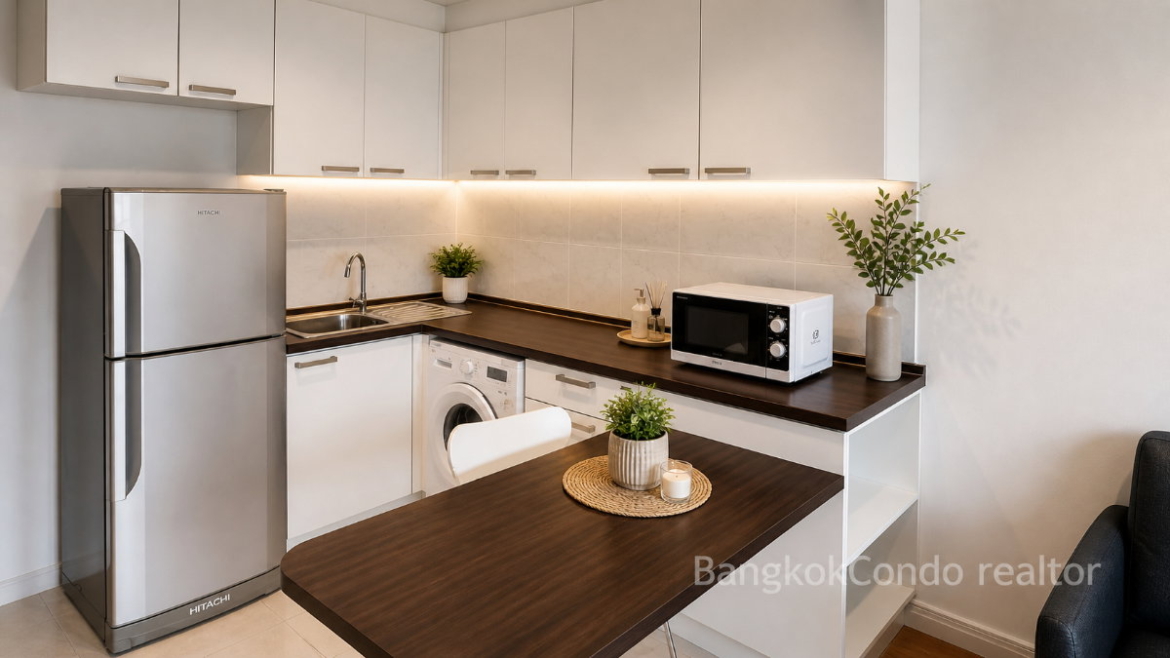 1-Bedroom Condo for Rent at The Sense Sukhumvit 68 (43 sqm) — Bang Chak BTS