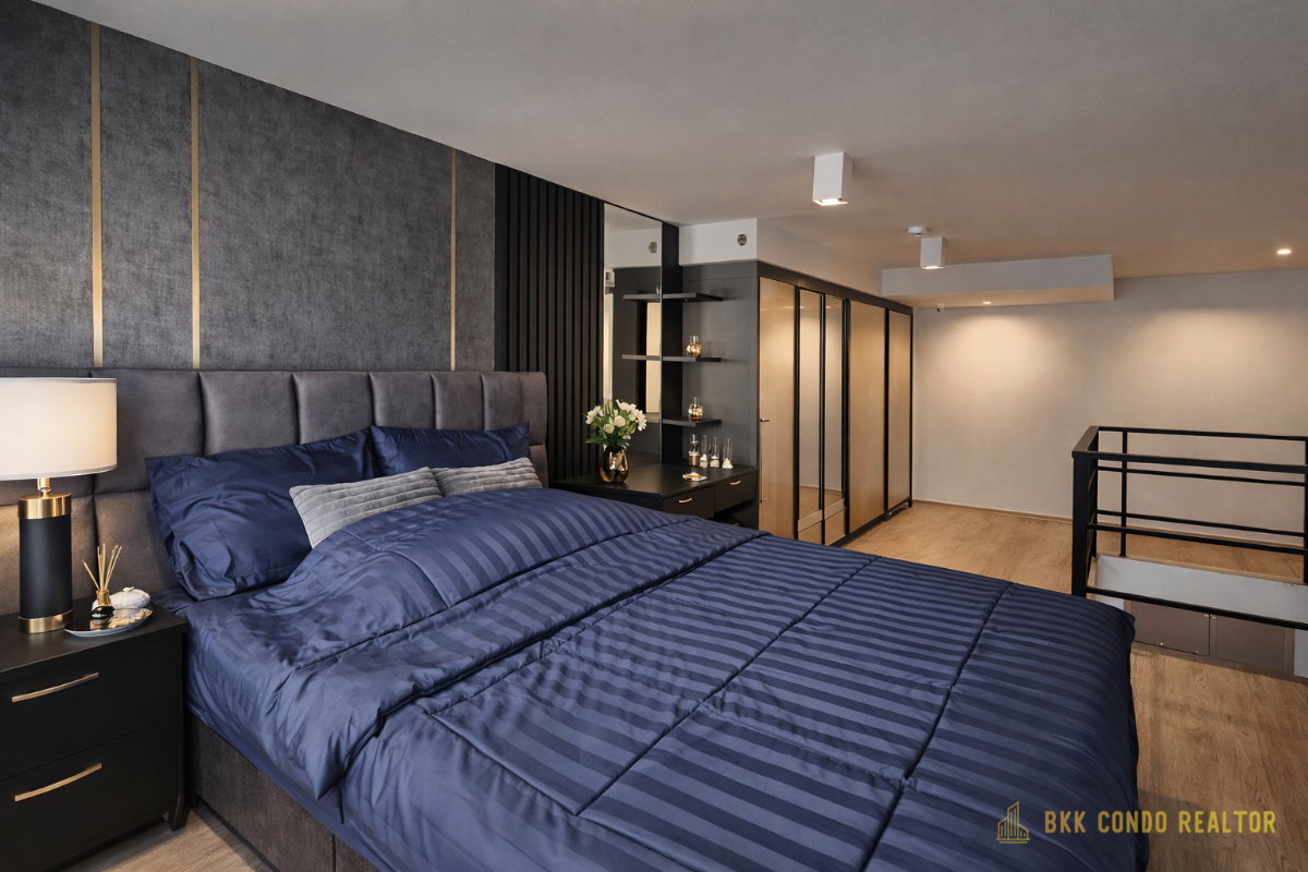 Duplex 2-Bedroom Condo for Rent at IDEO Rama 9 – Asoke (52 sqm) — Rama 9 MRT