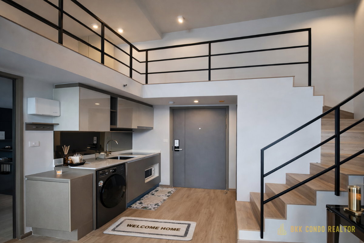 Duplex 2-Bedroom Condo for Rent at IDEO Rama 9 – Asoke (52 sqm) — Rama 9 MRT