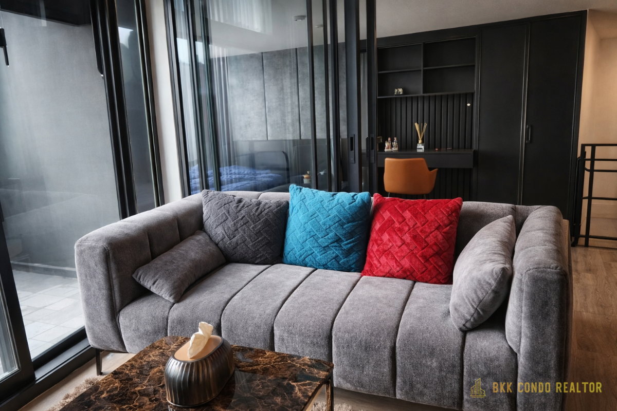 Duplex 2-Bedroom Condo for Rent at IDEO Rama 9 – Asoke (52 sqm) — Rama 9 MRT