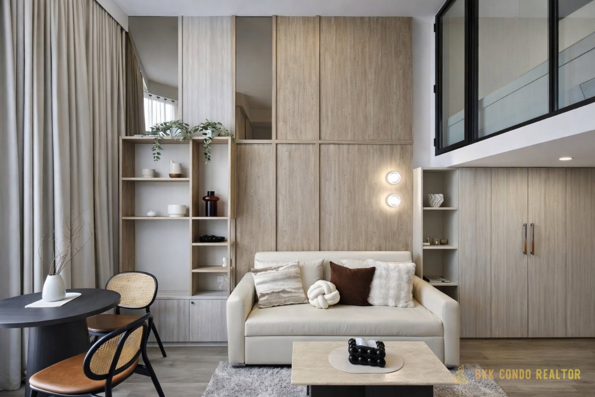 Duplex 1-Bedroom Condo for Rent at Knights Bridge Space Sukhumvit – Rama 4 (35 sqm) — Phra Khanong BTS