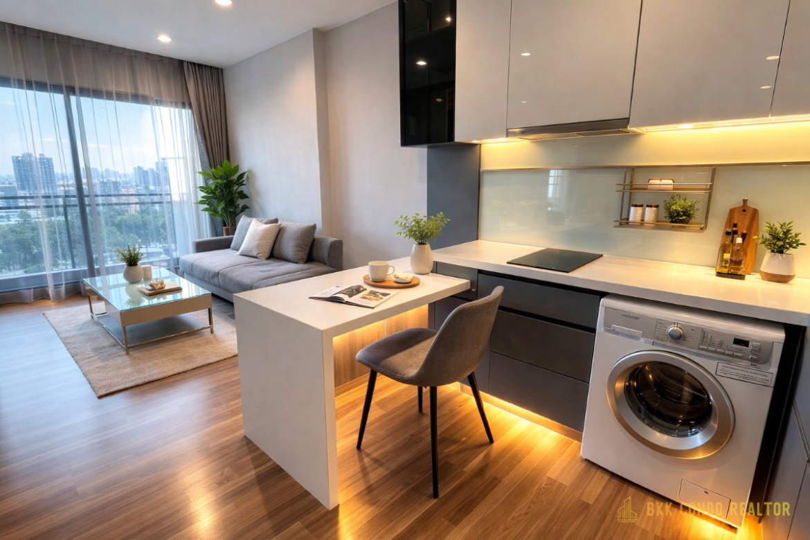 1-Bedroom Condo for Rent at Ivy Ampio (44 sqm) — Rama 9 MRT