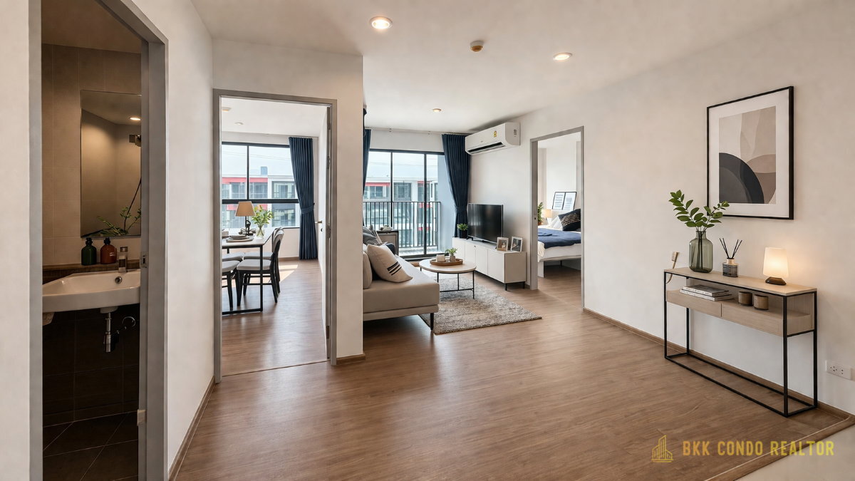 2-Bedroom Condo for Rent at Niche Mono Rama 9 (56 sqm) — Rama 9 MRT