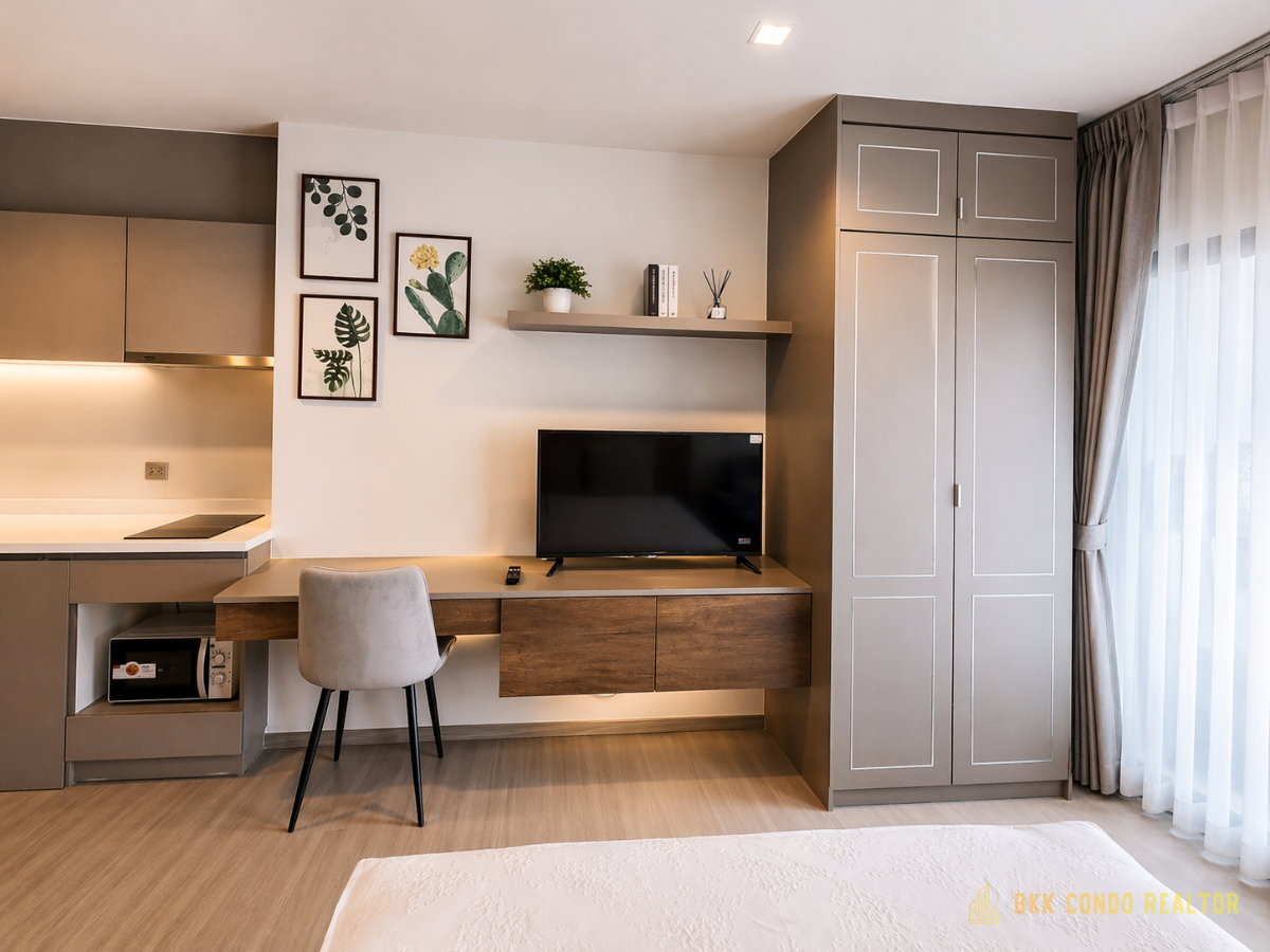 1-Bedroom Condo for Rent at Life Asoke – Rama 9 (29 sqm) — Rama 9 MRT